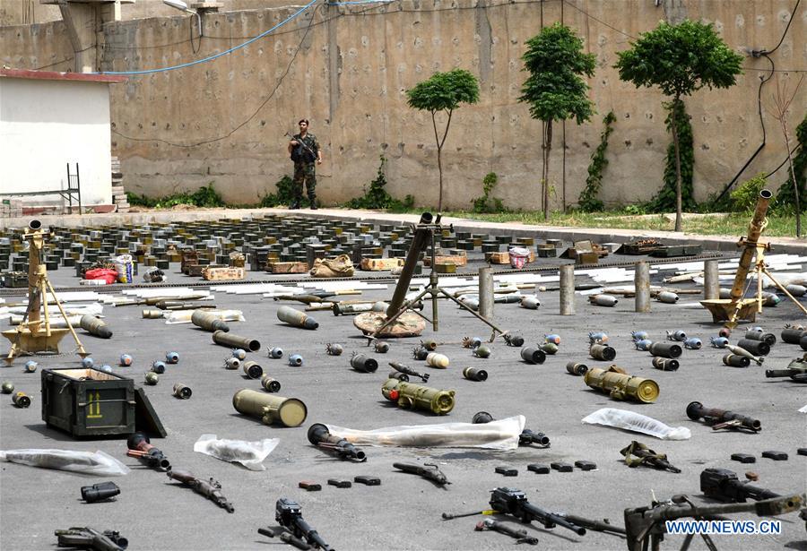SYRIA-DAMASCUS-CONFISCATED WEAPONS AND AMMUNITION