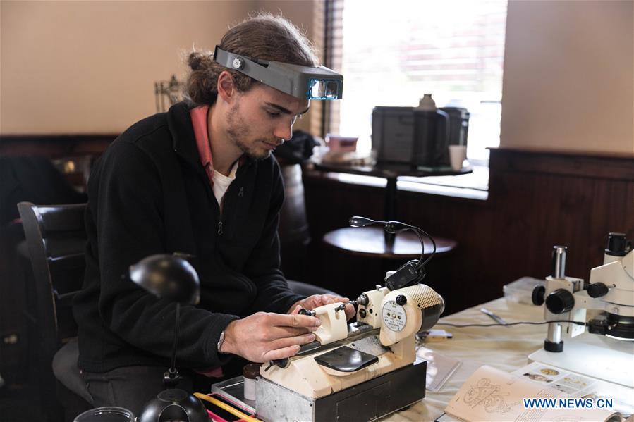 Horological exhibition show time, place via ticking of clocks in