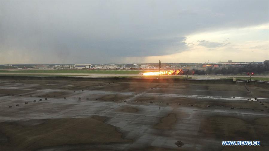 RUSSIA-MOSCOW-PLANE-FIRE