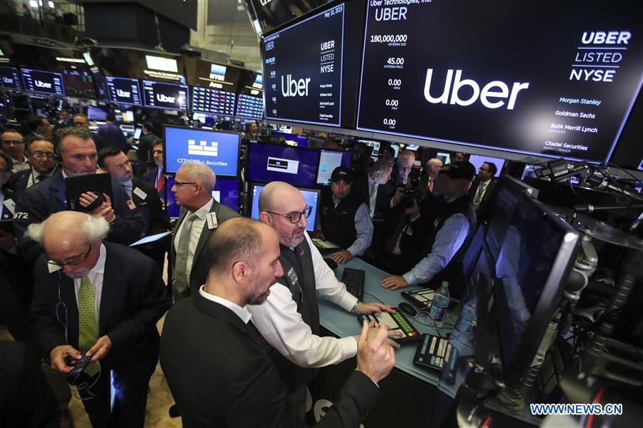 U.S.-NEW YORK-NYSE-UBER-IPO