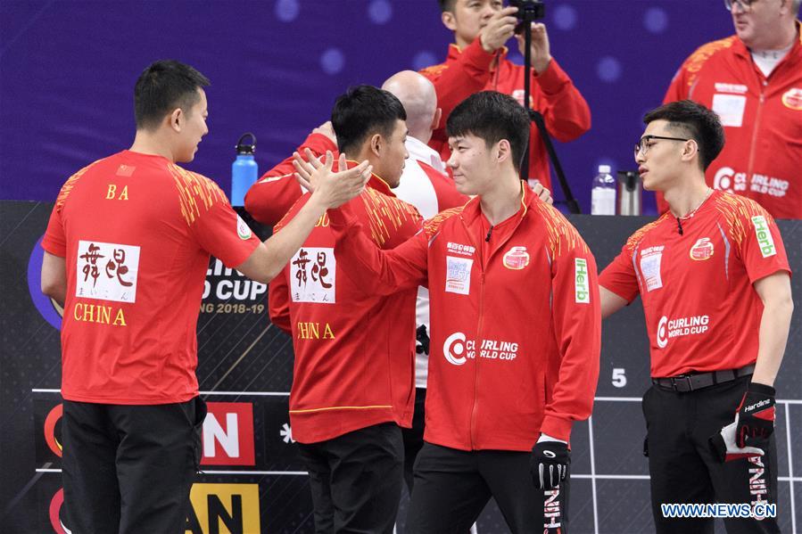 (SP)CHINA-BEIJING-CURLING-WCF WORLD CUP-GRAND FINAL-MEN'S FINAL