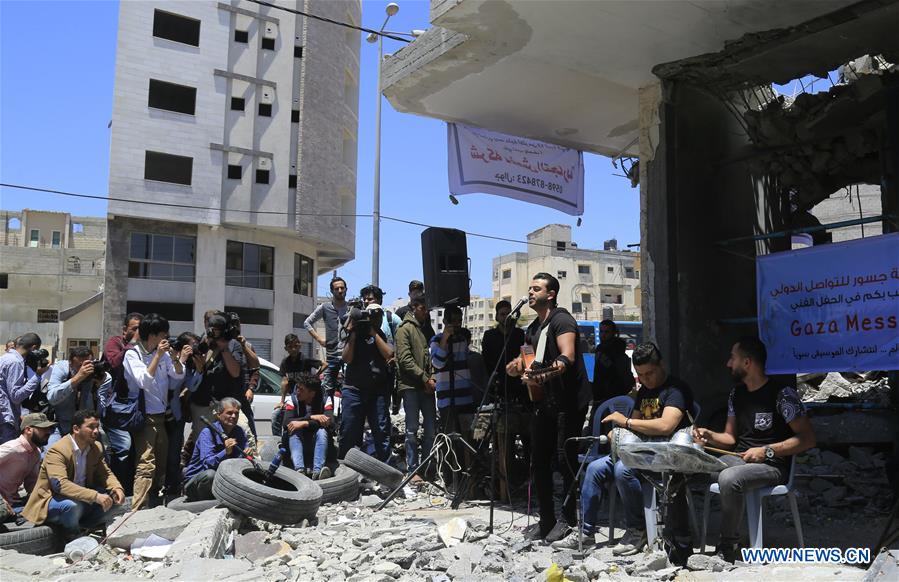 MIDEAST-GAZA-MUSIC-ANTI-ISRAEL MESSAGE