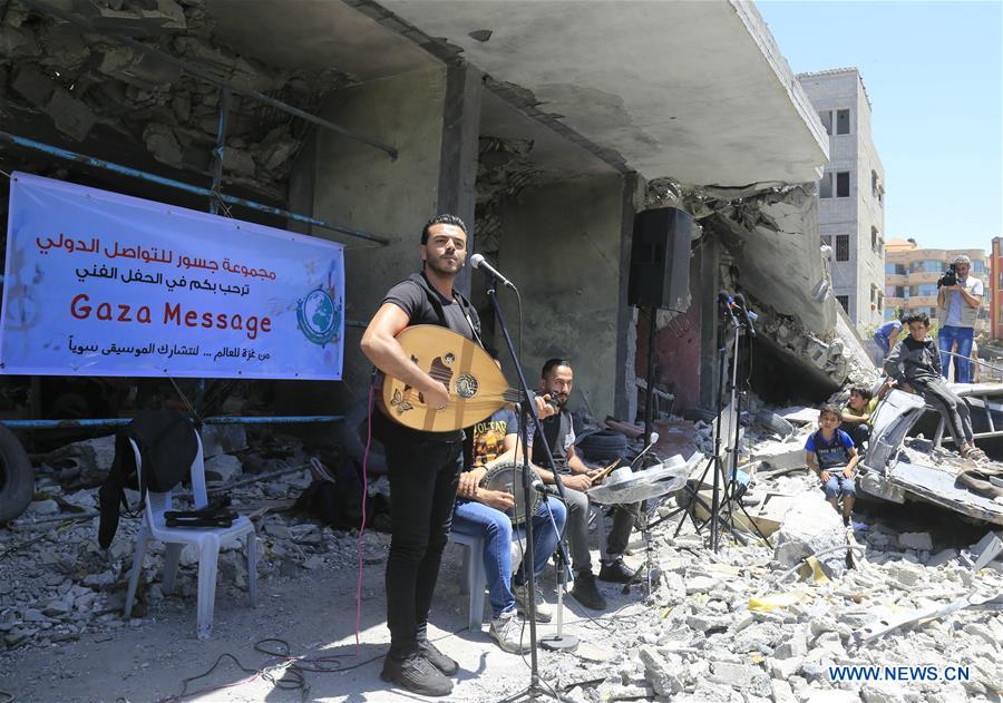 MIDEAST-GAZA-MUSIC-ANTI-ISRAEL MESSAGE