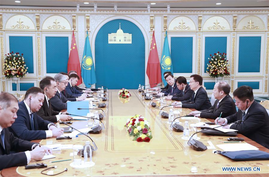 KAZAKHSTAN-NUR-SULTAN-HAN ZHENG-KAZAKH PRESIDENT-MEETING