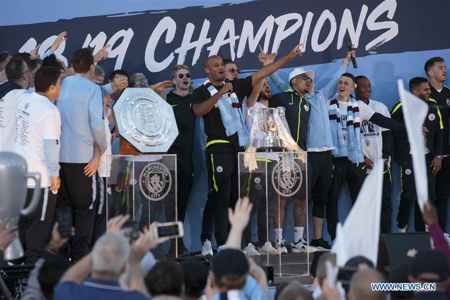 (SP)BRITAIN-MANCHESTER-ENGLISH PREMIER LEAGUE-MANCHESTER CITY CELEBRATIONS 