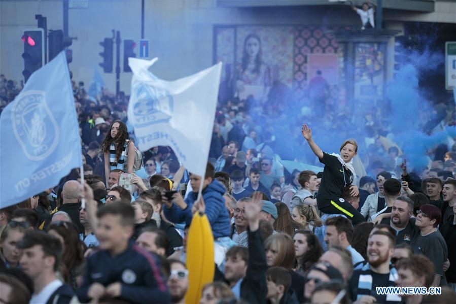 (SP)BRITAIN-MANCHESTER-ENGLISH PREMIER LEAGUE-MANCHESTER CITY CELEBRATIONS 