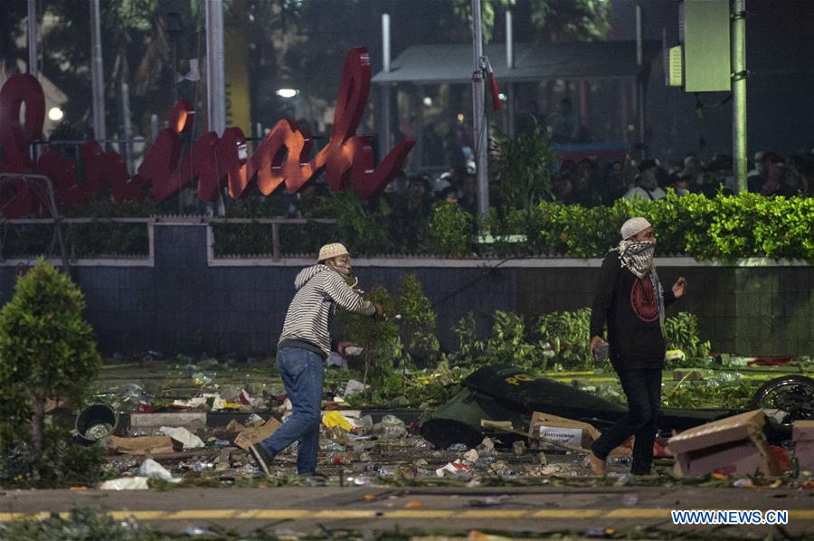 INDONESIA-JAKARTA-ELECTION-VIOLENT DEMONSTRATION