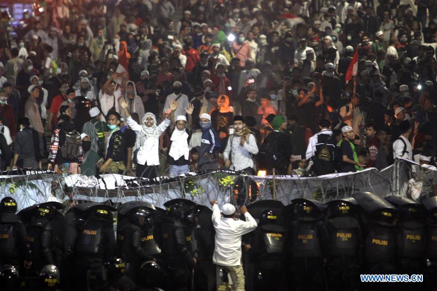 INDONESIA-JAKARTA-ELECTION-VIOLENT DEMONSTRATION
