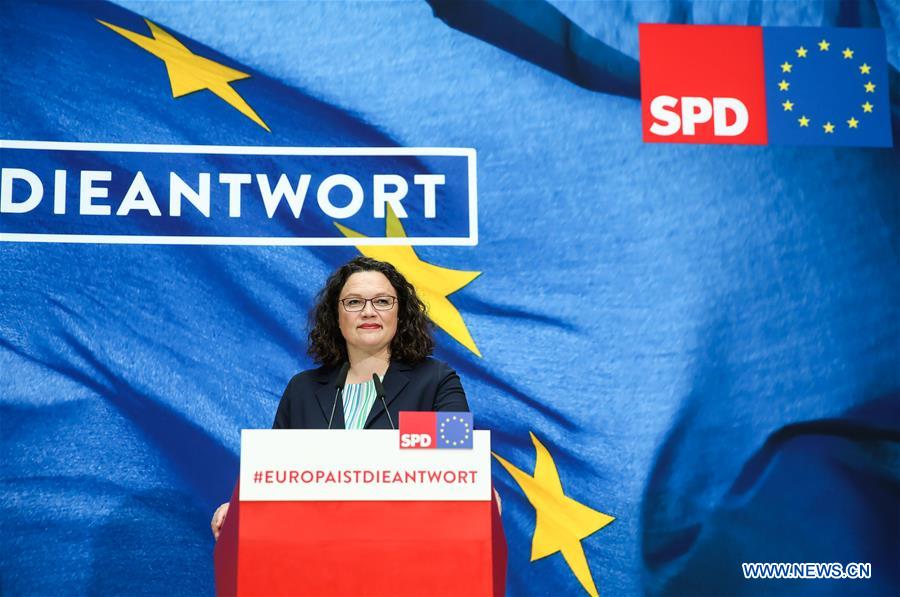 GERMANY-BERLIN-EUROPEAN ELECTION-SOCIAL DEMOCRATIC PARTY