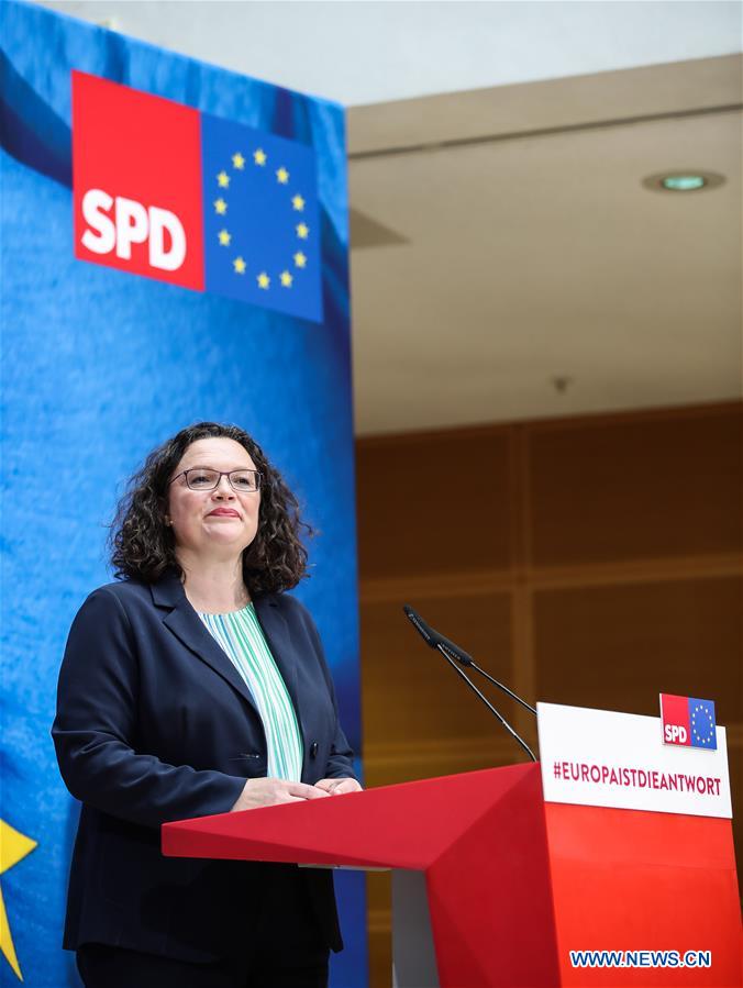 GERMANY-BERLIN-EUROPEAN ELECTION-SOCIAL DEMOCRATIC PARTY