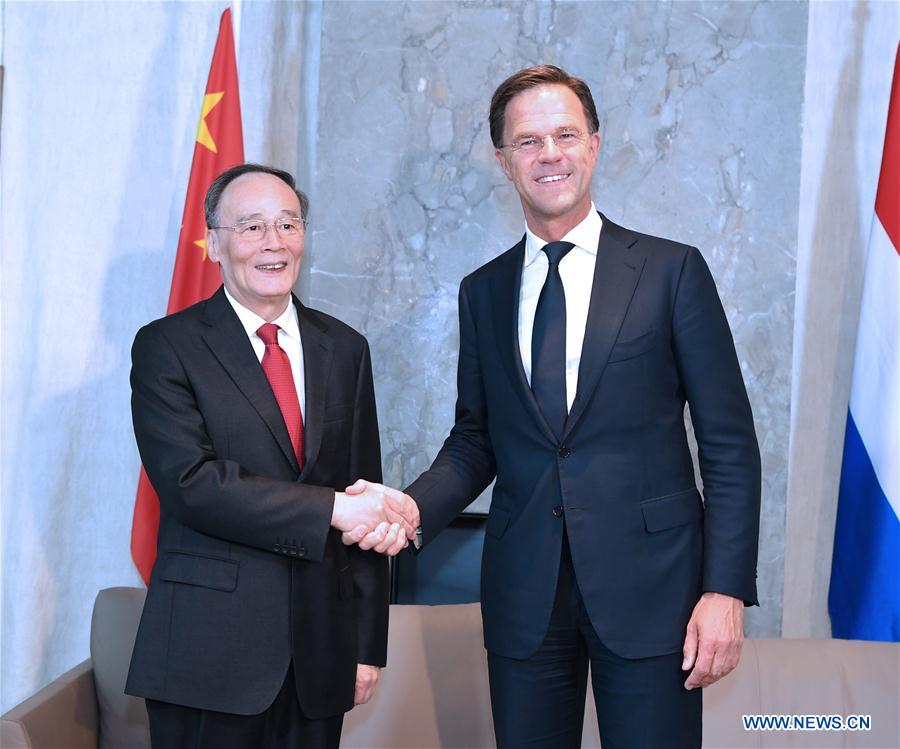 THE NETHERLANDS-THE HAGUE-CHINA-WANG QISHAN-DUTCH PM-MEETING