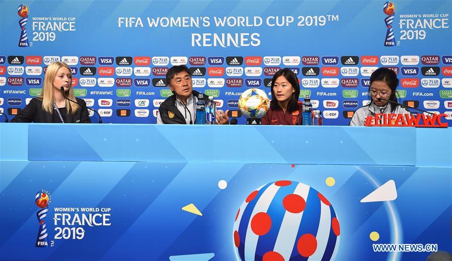 (SP)FRANCE-RENNES-2019 FIFA WOMEN'S WORLD CUP-CHINA-PRESS CONFERENCE