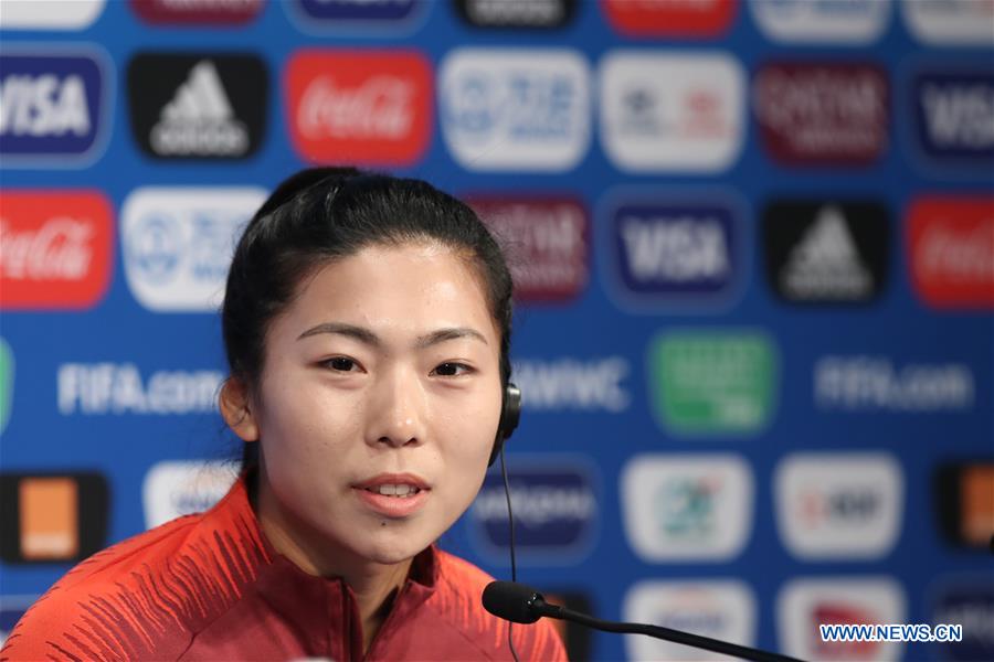 (SP)FRANCE-PARIS-2019 FIFA WOMEN'S WORLD CUP-GROUP B-CHINA-OFFICIAL PRESS CONFERENCE
