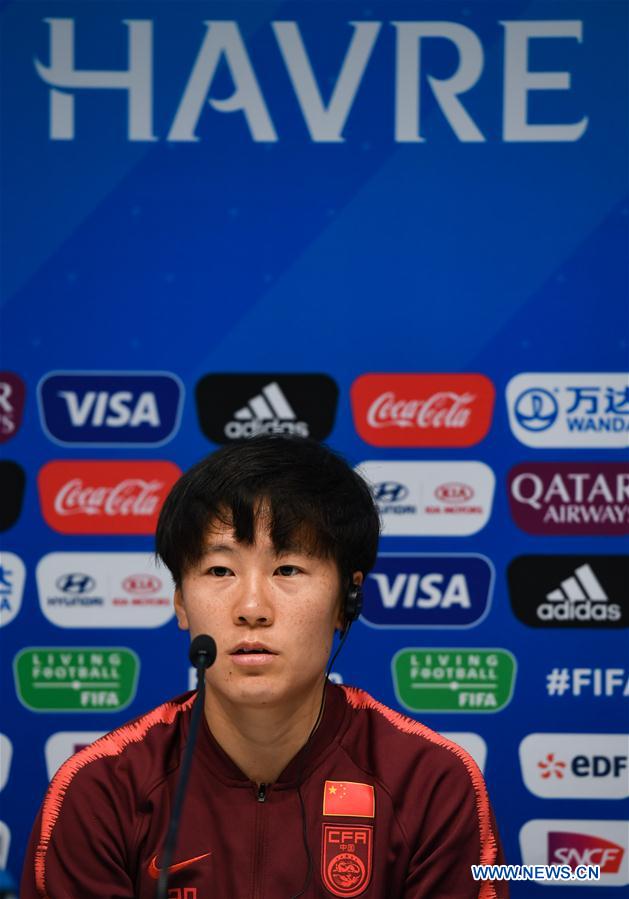 (SP)FRANCE-LE HAVRE-2019 FIFA WOMEN'S WORLD CUP-GROUP B-CHN-OFFICIAL PRESS CONFERENCE