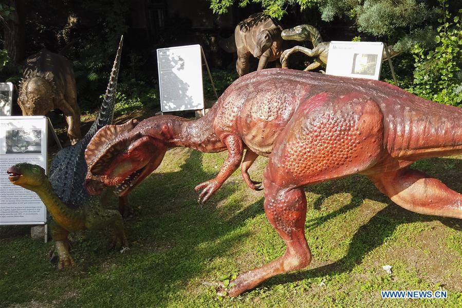 HUNGARY-BUDAPEST-NATURAL HISTORY MUSEUM-DINOSAUR SCULPTURES