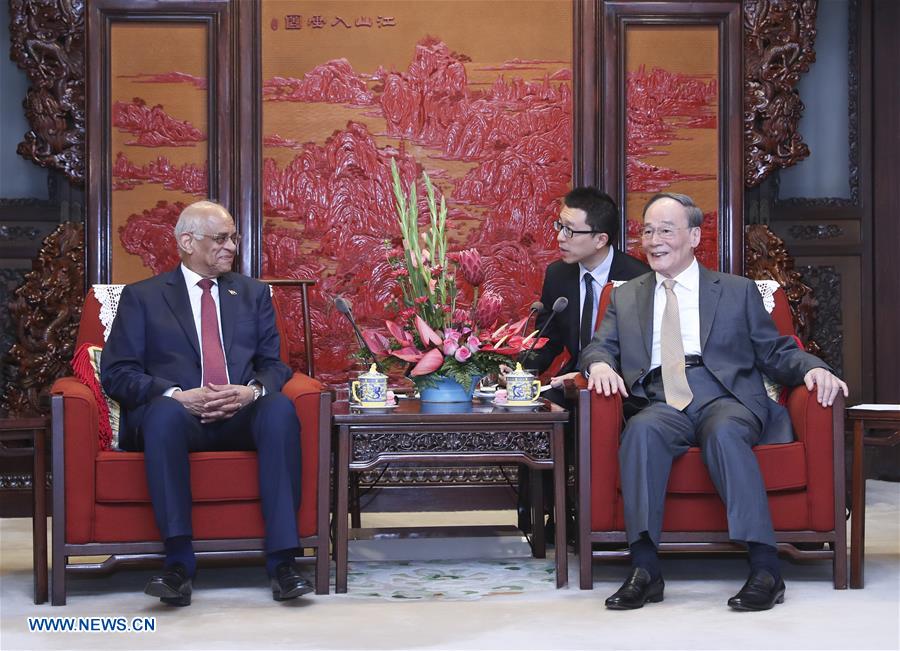 CHINA-BEIJING-WANG QISHAN-EGYPT-PARLIAMENT SPEAKER-MEETING (CN)