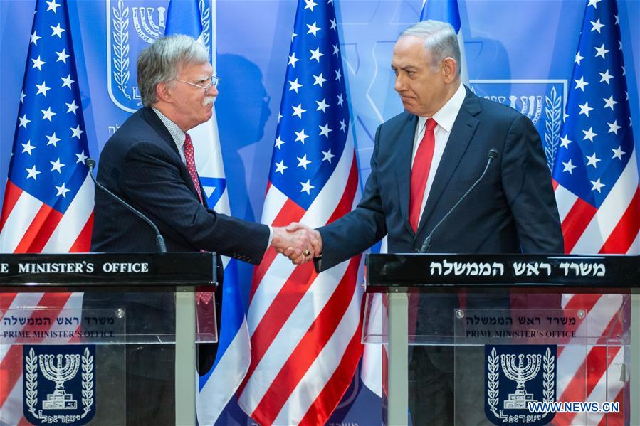 MIDEAST-JERUSALEM-ISRAEL-NETANYAHU-U.S.-JOHN BOLTON-MEETING