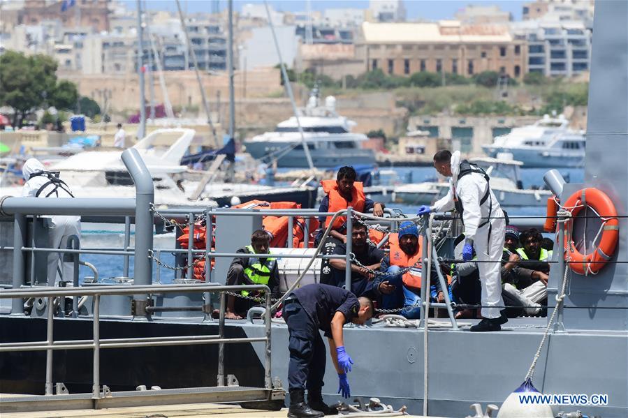 MALTA-FLORIANA-RESCUED MIGRANTS-ARRIVAL