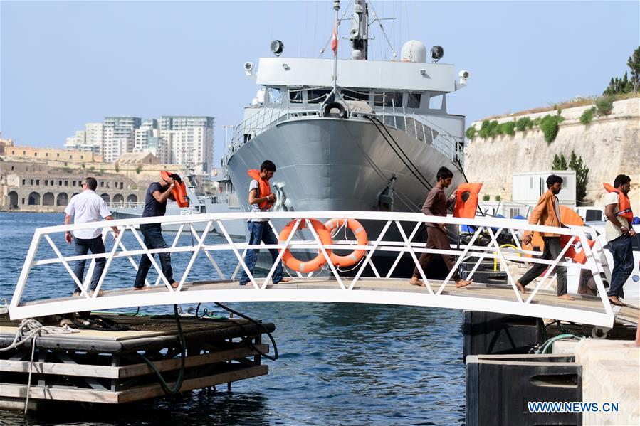 MALTA-FLORIANA-RESCUED MIGRANTS-DISEMBARKATION