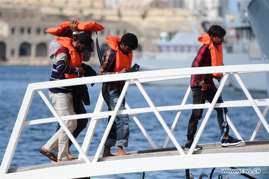 MALTA-FLORIANA-RESCUED MIGRANTS-DISEMBARKATION