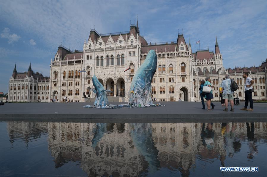 HUNGARY-BUDAPEST-WHALE SCULPTURE