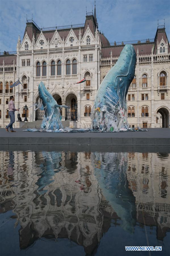HUNGARY-BUDAPEST-WHALE SCULPTURE