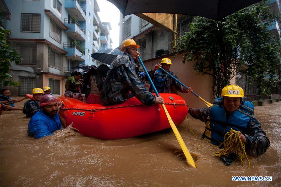 NEPAL-KATHMANDU-FLOOD-RESCUE