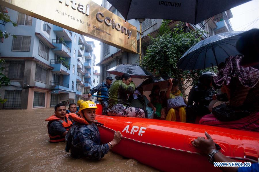 NEPAL-KATHMANDU-FLOOD-RESCUE
