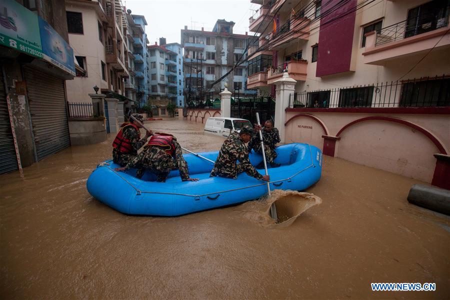 NEPAL-KATHMANDU-FLOOD-RESCUE