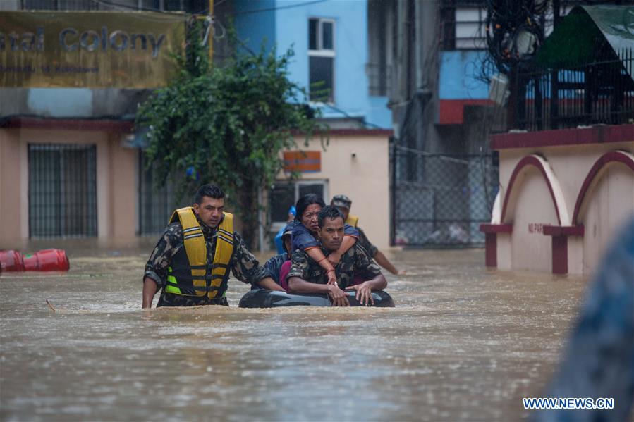 NEPAL-KATHMANDU-FLOOD-RESCUE