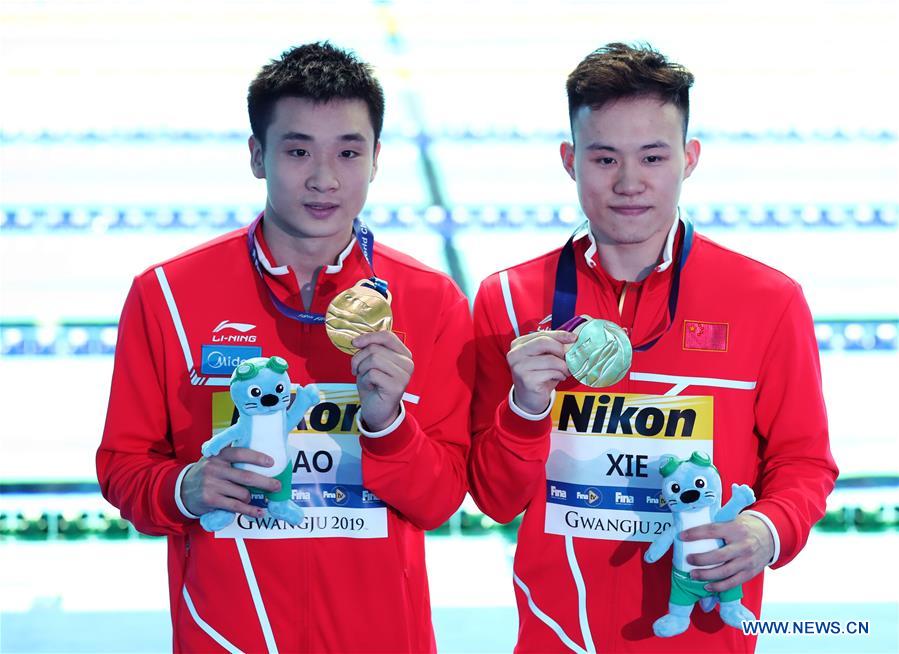 (SP)SOUTH KOREA-GWANGJU-FINA WORLD CHAMPIONSHIPS-DIVING-MEN'S 3M SPRINGBOARD SYNCHRONISED