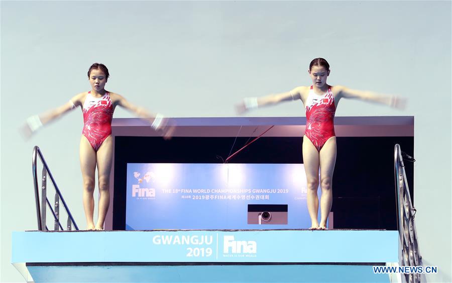 (SP)SOUTH KOREA-GWANGJU-FINA WORLD CHAMPIONSHIPS-DIVING-WOMEN'S 10M SYNCHRONISED FINAL