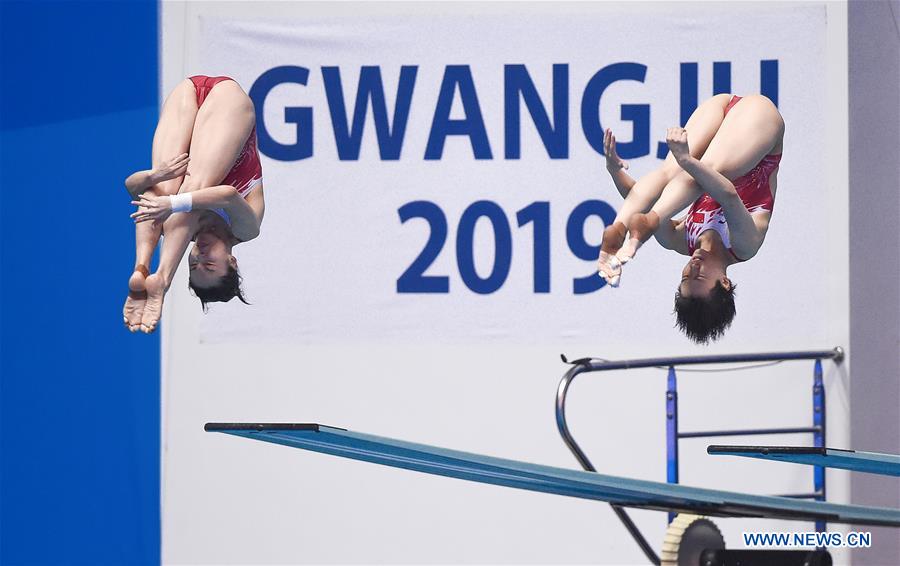 (SP)SOUTH KOREA-GWANGJU-FINA WORLD CHAMPIONSHIPS-WOMEN'S 3M SYNCHRO SPRINGBOARD