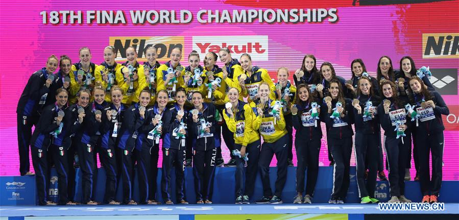 (SP)SOUTH KOREA-GWANGJU-FINA WORLD CHAMPIONSHIPS-ARTISTIC SWIMMING-WOMEN TEAM HIGHLIGHT FINAL