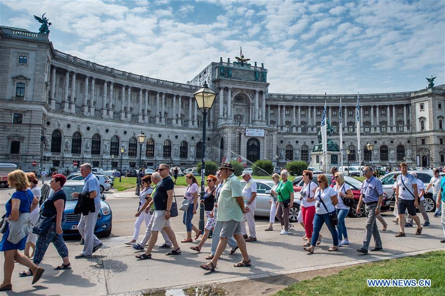 foreign tourists from european and arabic countries visit vienna