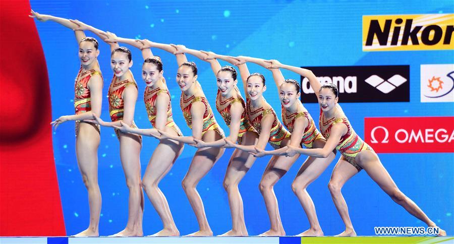 (SP)SOUTH KOREA-GWANGJU-FINA WORLD CHAMPIONSHIPS-ARTISTIC SWIMMING-WOMEN'S TEAM FREE (CN)