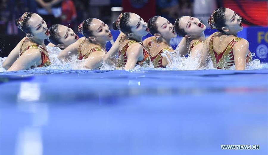 (SP)SOUTH KOREA-GWANGJU-FINA WORLD CHAMPIONSHIPS-ARTISTIC SWIMMING-WOMEN'S TEAM FREE (CN)