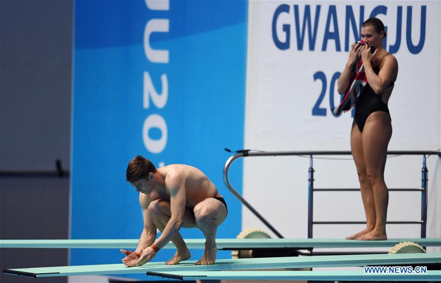 (SP)SOUTH KOREA-GWANGJU-FINA WORLD CHAMPIONSHIPS-DIVING-MIX 3M SYNCHRONISED