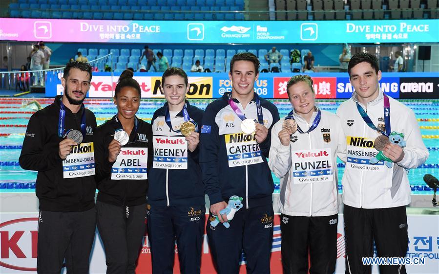(SP)SOUTH KOREA-GWANGJU-FINA WORLD CHAMPIONSHIPS-DIVING-MIX 3M SYNCHRONISED