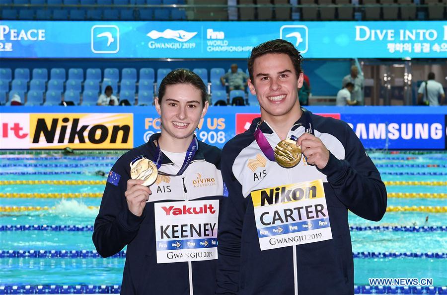 (SP)SOUTH KOREA-GWANGJU-FINA WORLD CHAMPIONSHIPS-DIVING-MIX 3M SYNCHRONISED
