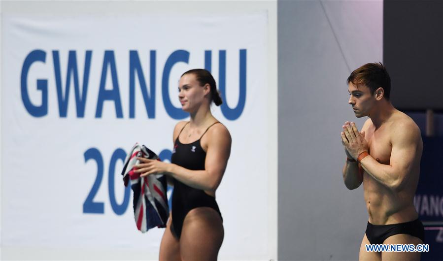 (SP)SOUTH KOREA-GWANGJU-FINA WORLD CHAMPIONSHIPS-DIVING-MIX 3M SYNCHRONISED