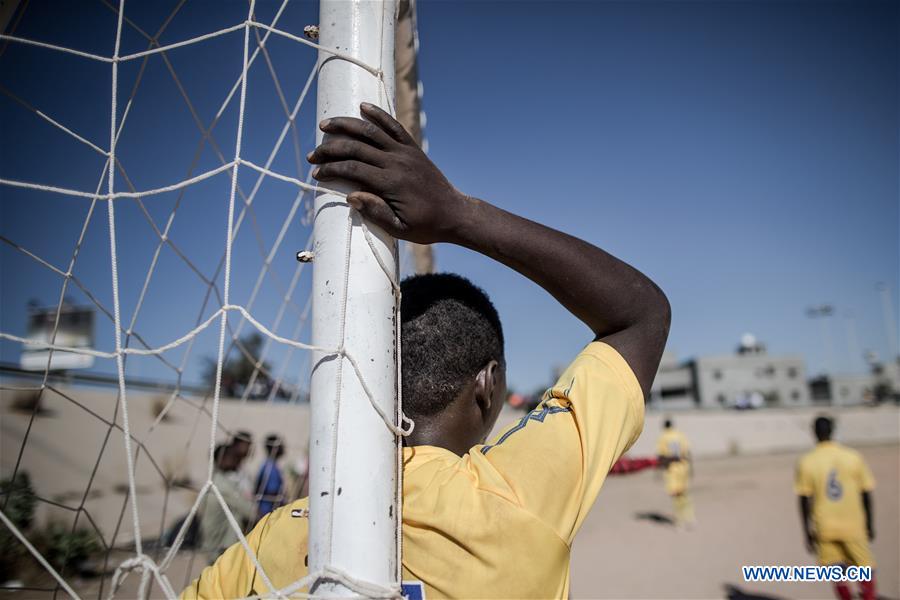 (SP)LIBYA-TRIPOLI-FOOTBALL-MIGRANTS