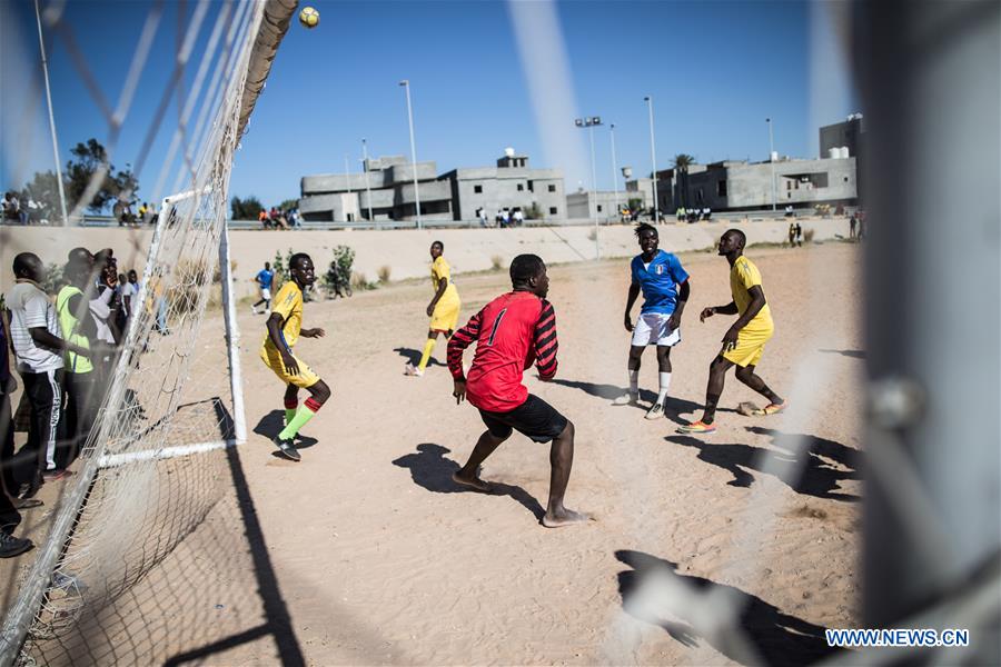 (SP)LIBYA-TRIPOLI-FOOTBALL-MIGRANTS