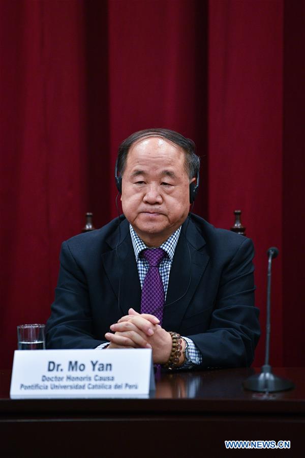 PERU-LIMA-CHINESE NOBEL LAUREATE MO YAN-HONORARY DOCTORATE