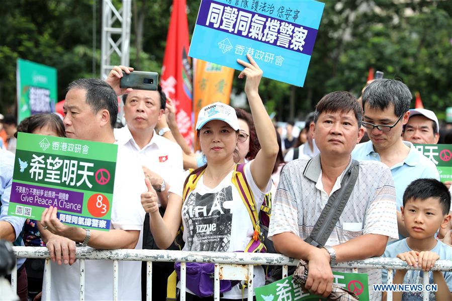 CHINA-HONG KONG-DENOUNCE VIOLENCE-SUPPORT POLICE FORCE-RALLY (CN)