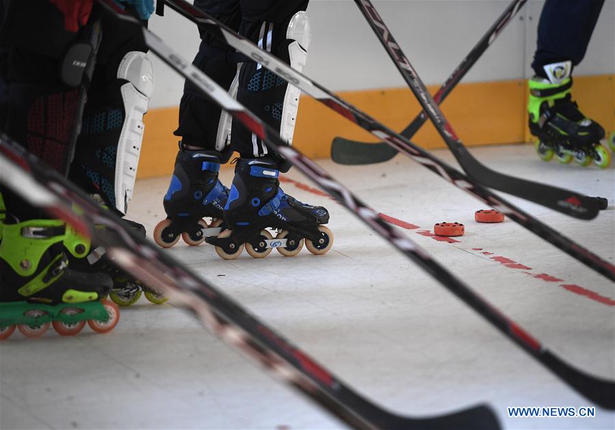 (SP)CHINA-JIANGXI-TEENAGE-ROLLER HOCKEY-ICE HOCKEY