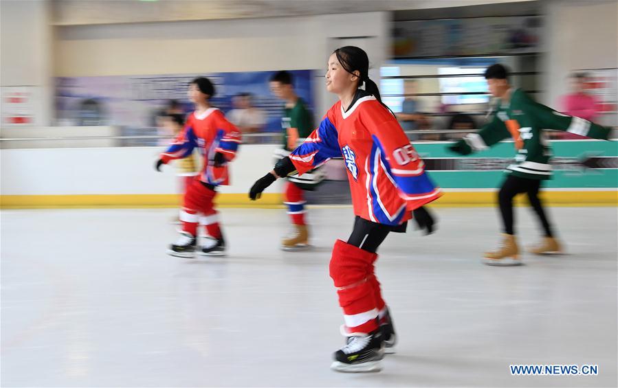 (SP)CHINA-JIANGXI-TEENAGE-ROLLER HOCKEY-ICE HOCKEY