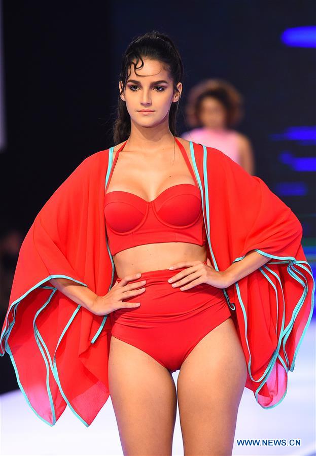 Swimwear collections presented at Olu Swim Week in Sri Lanka Xinhua