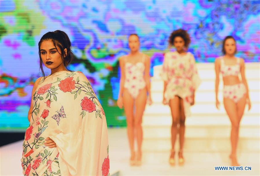 Swimwear collections presented at Olu Swim Week in Sri Lanka Xinhua