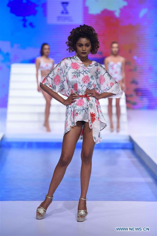 Swimwear collections presented at Olu Swim Week in Sri Lanka Xinhua